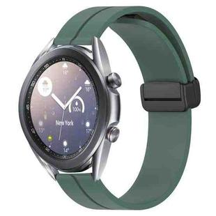 For Samsung Galaxy Watch3 45mm 22mm Solid Color Magnetic Clasp Silicone Watch Band(Olive Green)
