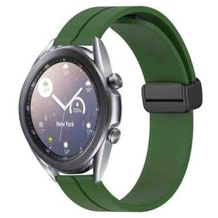 For Samsung Galaxy Watch3 45mm 22mm Solid Color Magnetic Clasp Silicone Watch Band(Army Green)