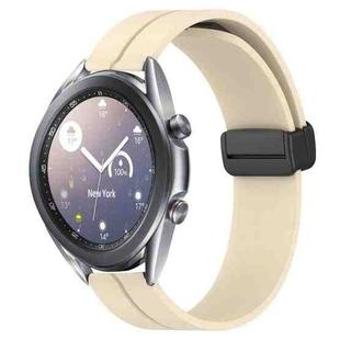 For Samsung Galaxy Watch3 45mm 22mm Solid Color Magnetic Clasp Silicone Watch Band(Beige)