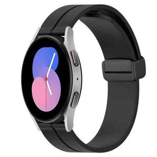 For Samsung Galaxy Watch 46mm 22mm Solid Color Magnetic Clasp Silicone Watch Band(Black)