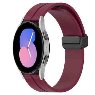 For Samsung Galaxy Watch 46mm 22mm Solid Color Magnetic Clasp Silicone Watch Band(Wine Red)