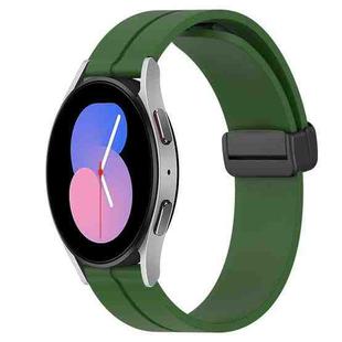 For Samsung Galaxy Watch 46mm 22mm Solid Color Magnetic Clasp Silicone Watch Band(Army Green)