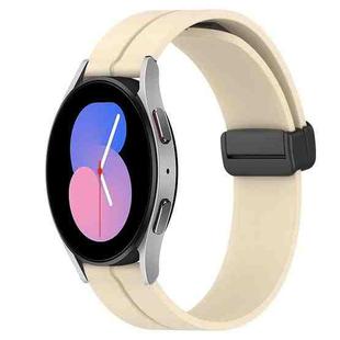 For Samsung Galaxy Watch 46mm 22mm Solid Color Magnetic Clasp Silicone Watch Band(Beige)