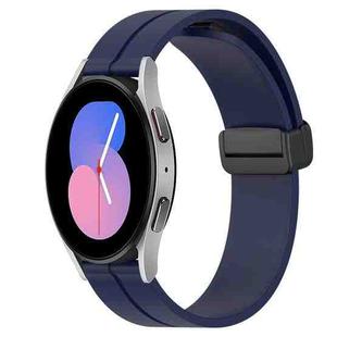 For Samsung Galaxy Watch 46mm 22mm Solid Color Magnetic Clasp Silicone Watch Band(Midnight Blue)