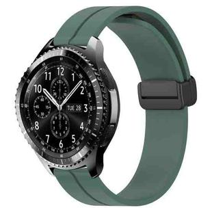 For Samsung Gear S3 Classic 22mm Solid Color Magnetic Clasp Silicone Watch Band(Olive Green)