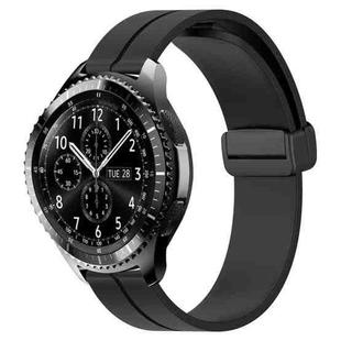 For Samsung Gear S3 Classic 22mm Solid Color Magnetic Clasp Silicone Watch Band(Black)
