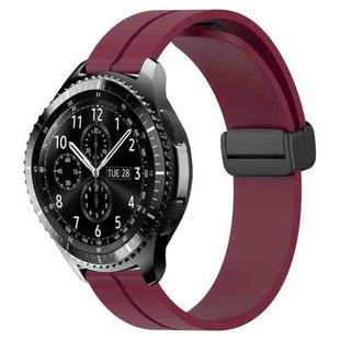 For Samsung Gear S3 Classic 22mm Solid Color Magnetic Clasp Silicone Watch Band(Wine Red)