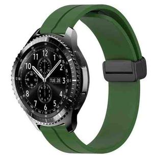 For Samsung Gear S3 Classic 22mm Solid Color Magnetic Clasp Silicone Watch Band(Army Green)