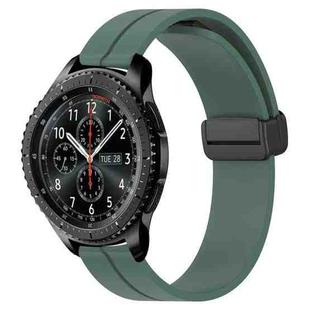 For Samsung Gear S3 Frontier 22mm Solid Color Magnetic Clasp Silicone Watch Band(Olive Green)