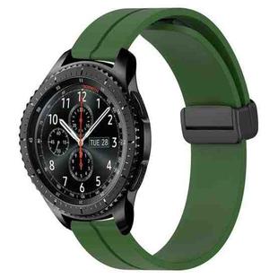 For Samsung Gear S3 Frontier 22mm Solid Color Magnetic Clasp Silicone Watch Band(Army Green)