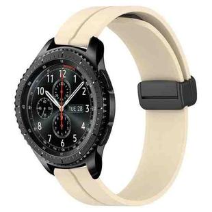 For Samsung Gear S3 Frontier 22mm Solid Color Magnetic Clasp Silicone Watch Band(Beige)
