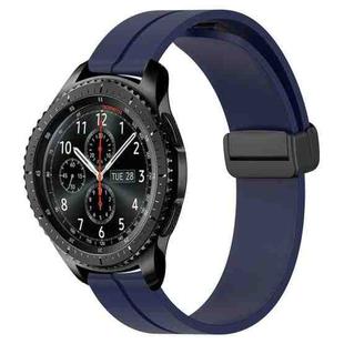 For Samsung Gear S3 Frontier 22mm Solid Color Magnetic Clasp Silicone Watch Band(Midnight Blue)