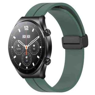 For Xiaomi MI Watch S1 Pro 22mm Solid Color Magnetic Clasp Silicone Watch Band(Olive Green)