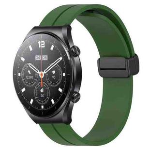For Xiaomi MI Watch S1 Pro 22mm Solid Color Magnetic Clasp Silicone Watch Band(Army Green)