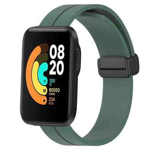 For Xiaomi MI Watch Sport 22mm Solid Color Magnetic Clasp Silicone Watch Band(Olive Green)