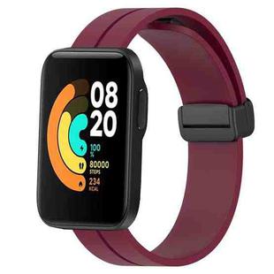 For Xiaomi MI Watch Sport 22mm Solid Color Magnetic Clasp Silicone Watch Band(Wine Red)