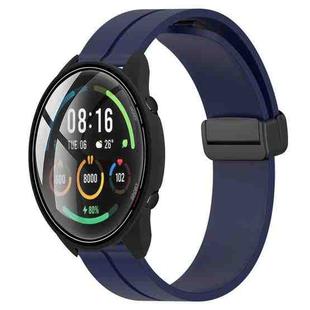 For Xiaomi MI Watch Color 22mm Solid Color Magnetic Clasp Silicone Watch Band(Midnight Blue)