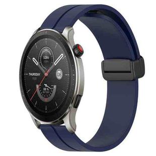 For Amazfit GTR 4 22mm Solid Color Magnetic Clasp Silicone Watch Band(Midnight Blue)