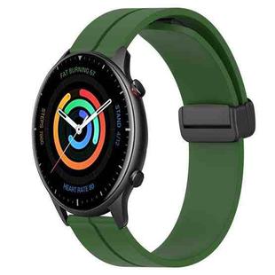 For Amazfit GTR 2 22mm Solid Color Magnetic Clasp Silicone Watch Band(Army Green)