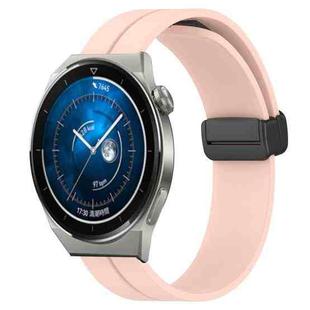 For Huawei Watch GT3 Pro 46mm 22mm Solid Color Magnetic Clasp Silicone Watch Band(Pink)