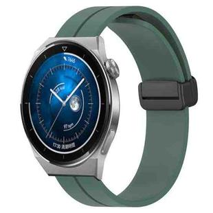 For Huawei Watch GT3 Pro 46mm 22mm Solid Color Magnetic Clasp Silicone Watch Band(Olive Green)