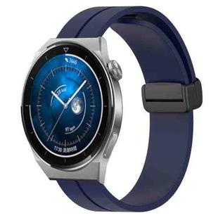 For Huawei Watch GT3 Pro 46mm 22mm Solid Color Magnetic Clasp Silicone Watch Band(Midnight Blue)