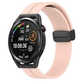 For Huawei Watch GT Runner 22mm Solid Color Magnetic Clasp Silicone Watch Band(Pink)