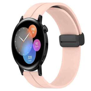 For Huawei Watch 3 22mm Solid Color Magnetic Clasp Silicone Watch Band(Pink)