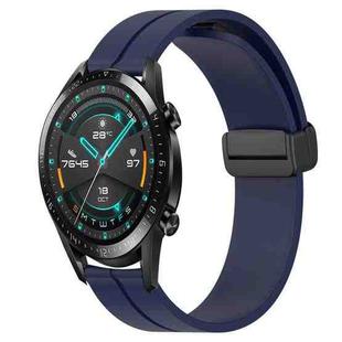 For Huawei GT2 46mm 22mm Solid Color Magnetic Clasp Silicone Watch Band(Midnight Blue)
