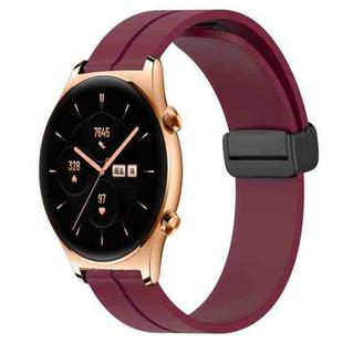 For Honor Watch GS 3 22mm Solid Color Magnetic Clasp Silicone Watch Band(Wine Red)