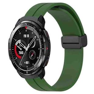 For Honor Watch GS Pro 22mm Solid Color Magnetic Clasp Silicone Watch Band(Army Green)