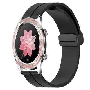 For Honor Watch Dream 22mm Solid Color Magnetic Clasp Silicone Watch Band(Black)