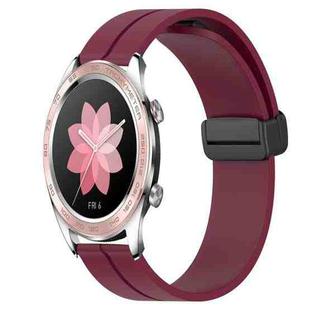 For Honor Watch Dream 22mm Solid Color Magnetic Clasp Silicone Watch Band(Wine Red)