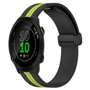 For Garmin Forerunner 158 20mm Folding Magnetic Clasp Silicone Watch Band(Black+Lime Green)