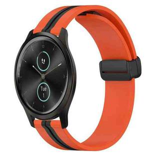 For Garmin Garminmove Style 20mm Folding Magnetic Clasp Silicone Watch Band(Orange+Black)