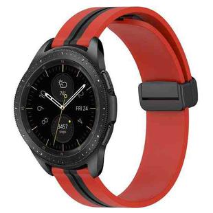 For Samsung Galaxy Watch 42mm 20mm Folding Magnetic Clasp Silicone Watch Band(Red+Black)