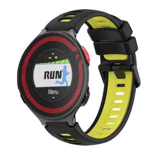 For Garmin Forerunner 220 Two-Color Silicone Watch Band(Black+Yellow)