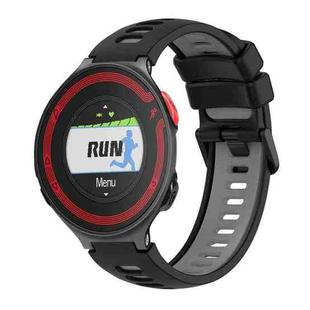 For Garmin Forerunner 220 Two-Color Silicone Watch Band(Black+Grey)