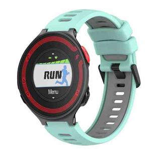For Garmin Forerunner 220 Two-Color Silicone Watch Band(Teal+Grey)