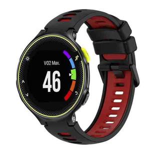 For Garmin Forerunner 230 Two-Color Silicone Watch Band(Black+Red)