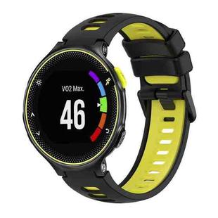 For Garmin Forerunner 230 Two-Color Silicone Watch Band(Black+Yellow)