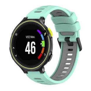 For Garmin Forerunner 230 Two-Color Silicone Watch Band(Teal+Grey)