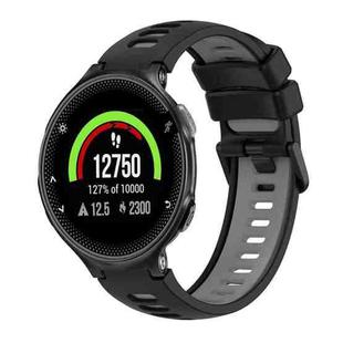 For Garmin Forerunner 235 Two-Color Silicone Watch Band(Black+Grey)