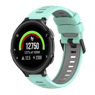 For Garmin Forerunner 235 Two-Color Silicone Watch Band(Teal+Grey)