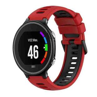 For Garmin Forerunner 630 Two-Color Silicone Watch Band(Red+Black)