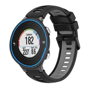 For Garmin Forerunner 620 Two-Color Silicone Watch Band(Black+Grey)