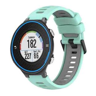 For Garmin Forerunner 620 Two-Color Silicone Watch Band(Teal+Grey)