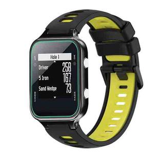 For Garmin Approach S20 Two-Color Silicone Watch Band(Black+Yellow)