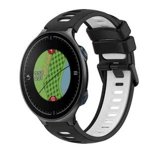 For Garmin Approach S5 Two-Color Silicone Watch Band(Black+White)