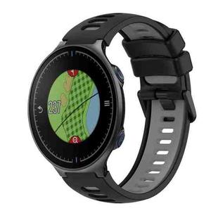 For Garmin Approach S5 Two-Color Silicone Watch Band(Black+Grey)